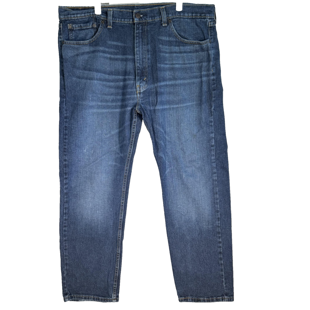 Levis 505 Jeans Mens 40x30 Blue Regular Fit Straight Leg Stretch Denim Zip Fly